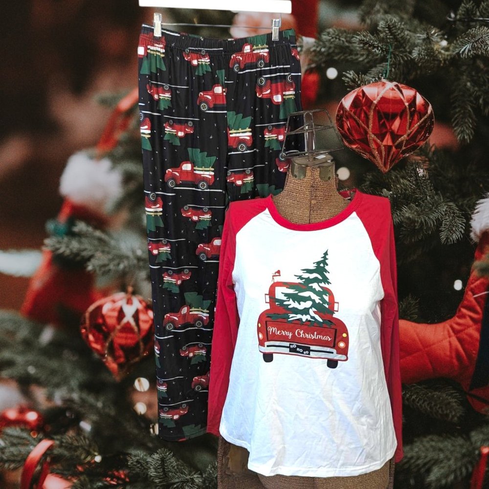NWT Pat Pat Red Truck Christmas Holiday Pajama Set Women's XL